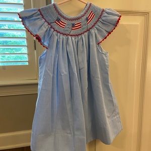 Smocked 12 month 4th of July dress